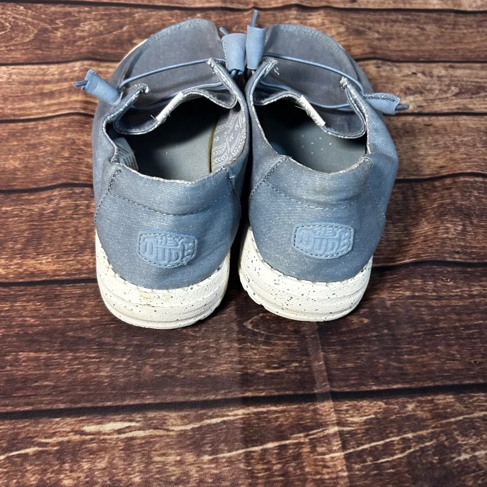 Hey Dude Wendy Stretch Canvas Light Blue Women's Loafers Shoes Size 10 40902-450